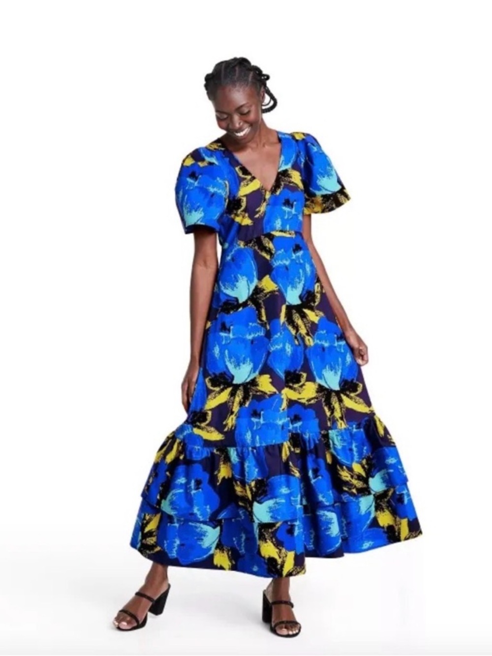 Christopher John Rogers Target Blue Abstract Print Dress Size 14
